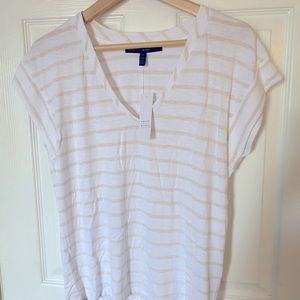 Power Tee in Oat Stripe, size small, NWT